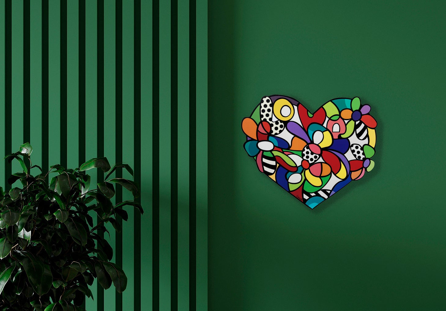 Pannello d’arte a forma di cuore di Creativando