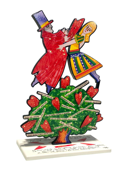 Sono salito sull’albero dei cuori, opera Musante firmata, vista laterale