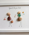 Quadro in vetro di mare due amiche, 13x18 cm, opera di Benedicte Jason