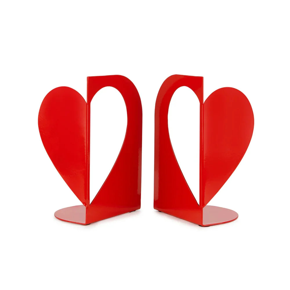 Fermalibri doppio Love Balvi in metallo, vista laterale