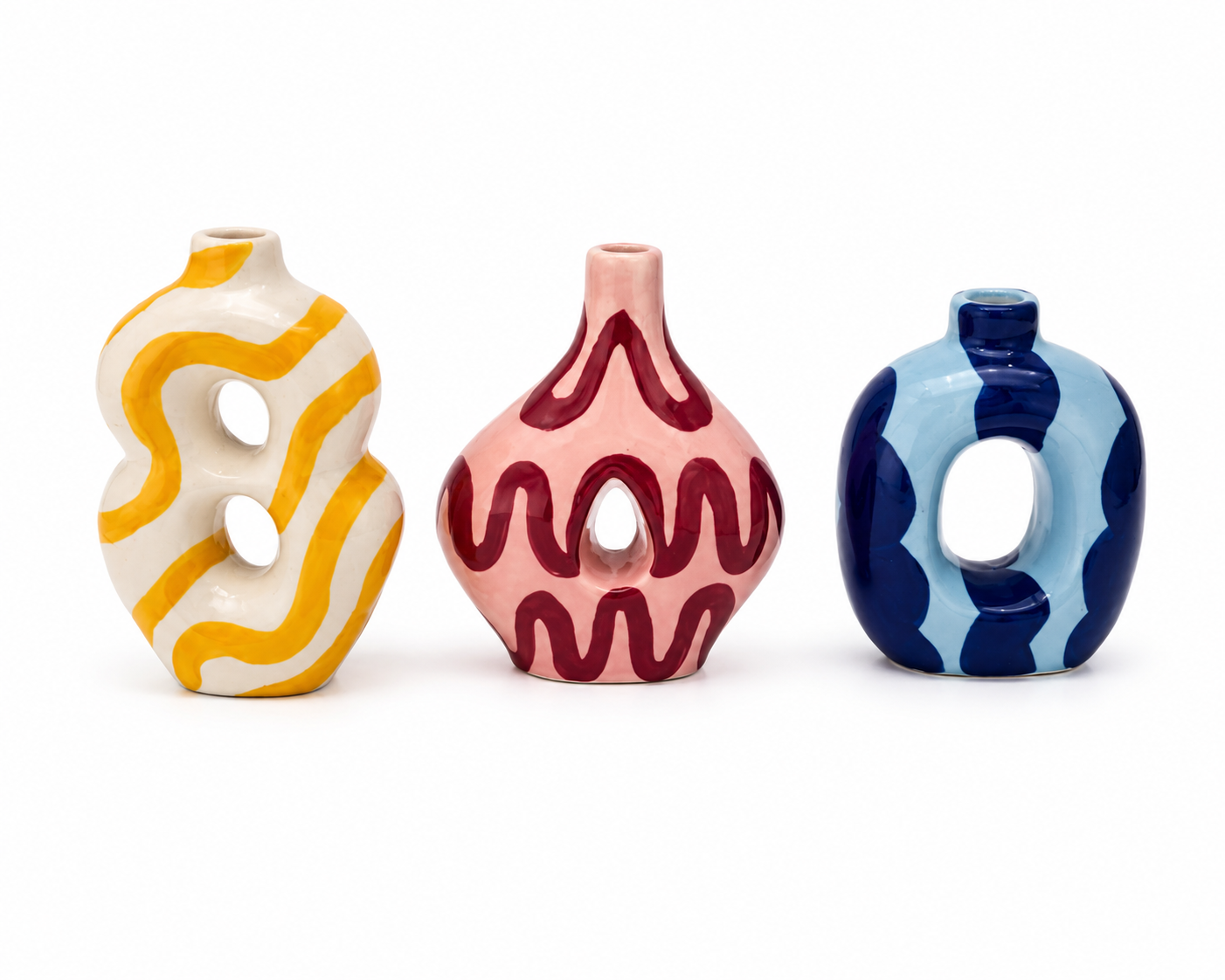 Vaso: Set di 3 mini vasi decorativi in ceramica Qué Rico