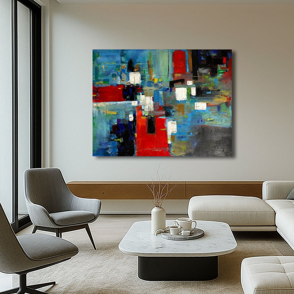Quadro Danza De Colores Vibrantes, 100 x 130 cm, vista laterale