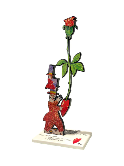 Una rosa nata dal mio cuore, opera Musante firmata, vista laterale