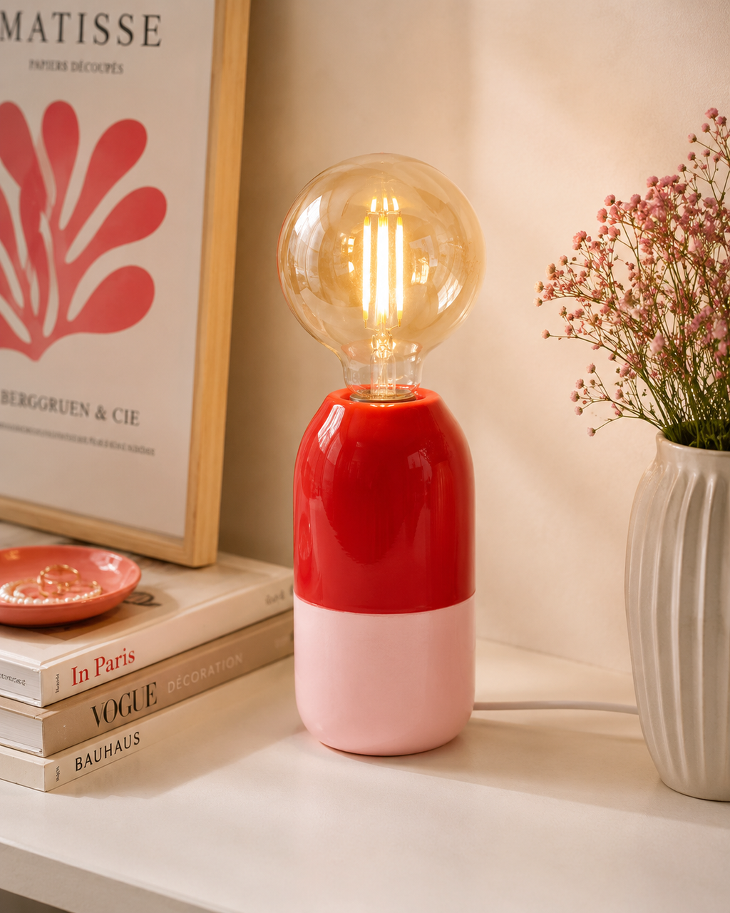 Lampada Farol design artigianale Motel a Miio in gres, vista dall’alto