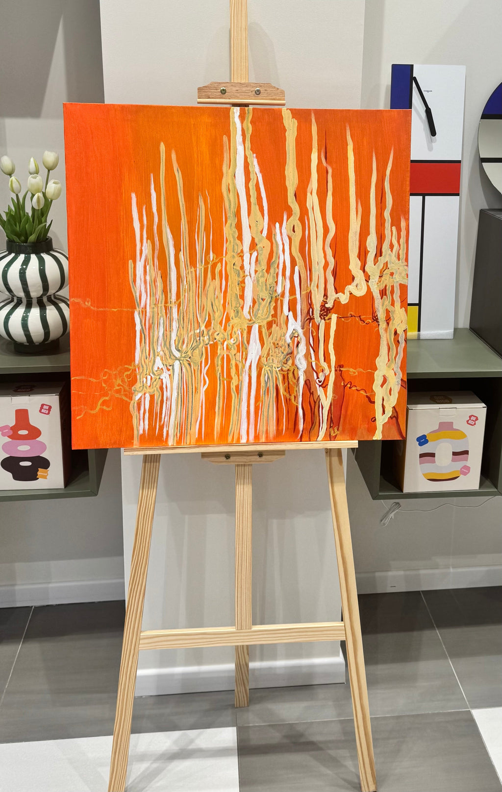 Quadro astratto, 70 × 70 cm, opera di Sandra Ligato
