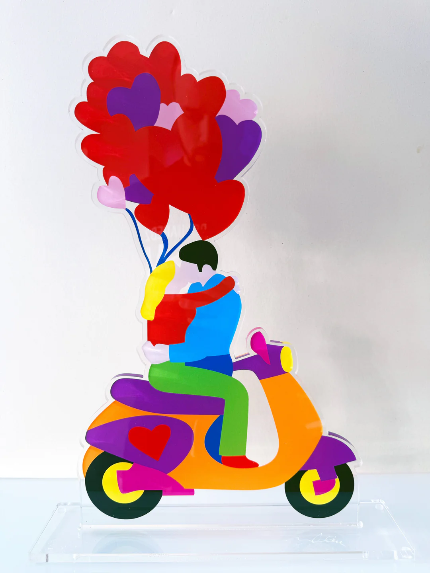 "Kiss in motion", opera Lodola firmata, vista d’insieme