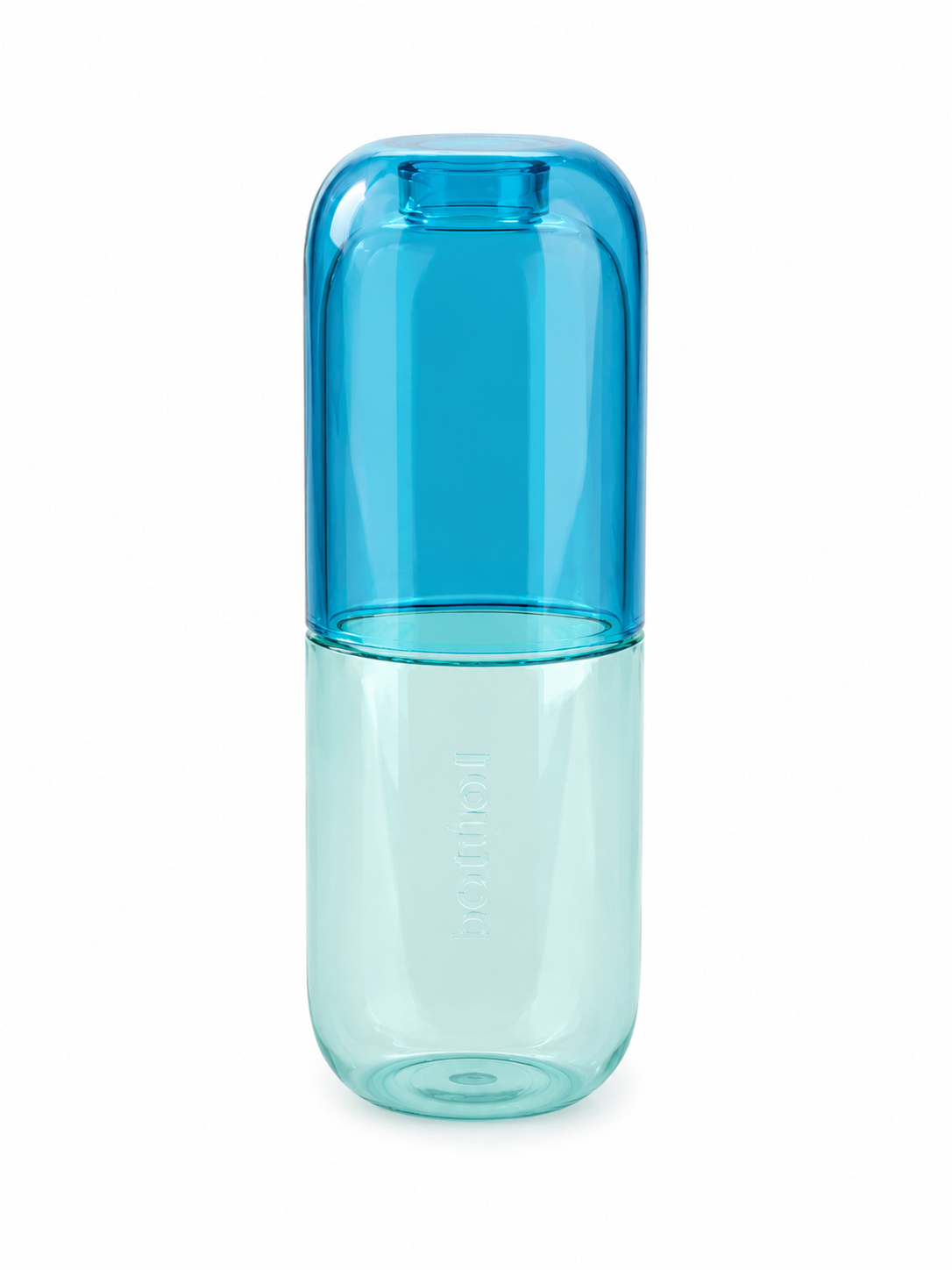 Bottiglia & bicchiere Water Pill Balvi in vetro, vista laterale