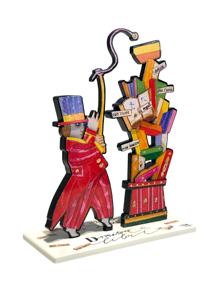 Domatore di libri, opera Musante firmata, vista laterale