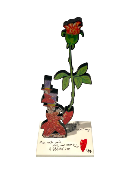 Una rosa nata dal mio cuore, opera Musante firmata, dettaglio