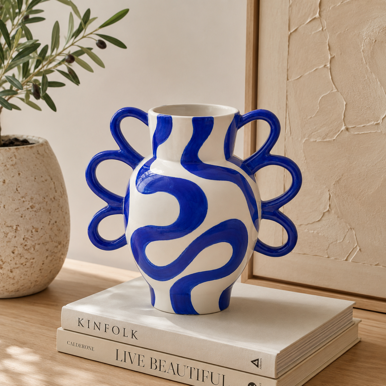 Vaso Yago Qué Rico in ceramica, vista laterale