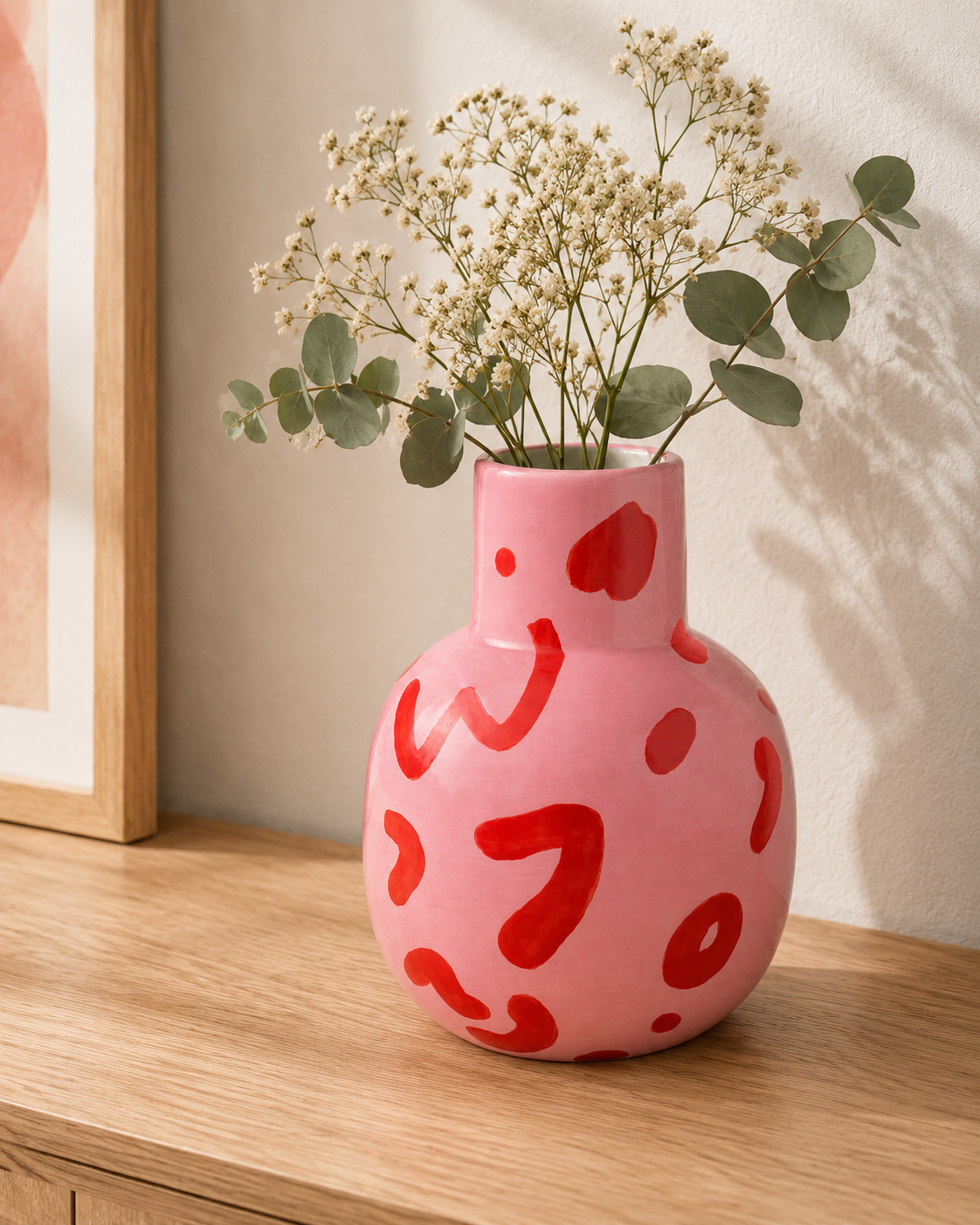Vaso Rosita Qué Rico in ceramica, vista laterale