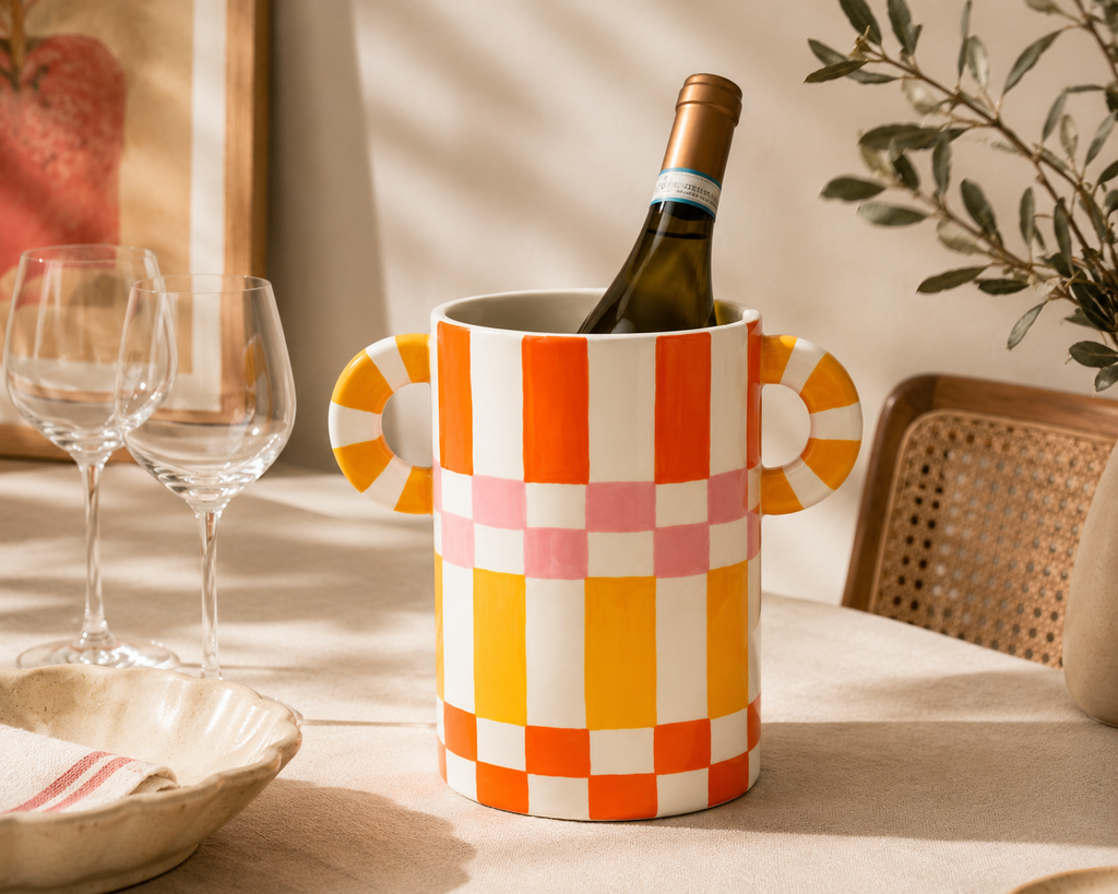 Vaso /cestello per vino Ricardo Qué Rico, vista laterale