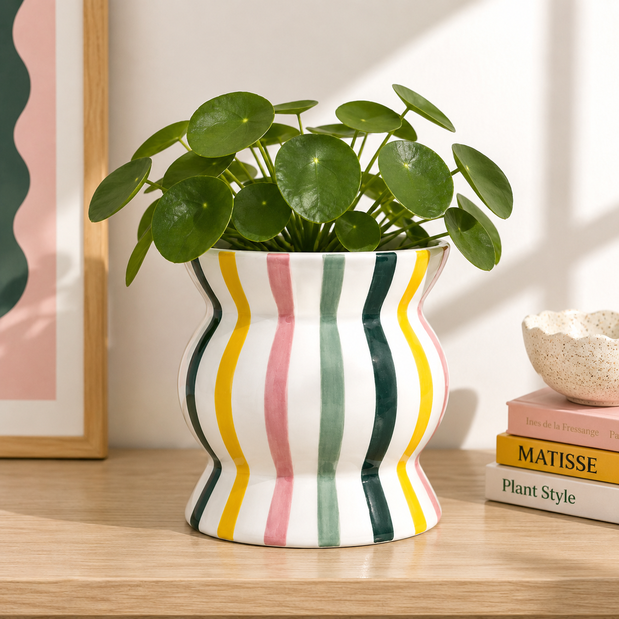 Portapiante Ignacio Qué Rico in ceramica, dettaglio