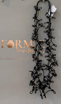 Collana Knots lunga in caucciù nero