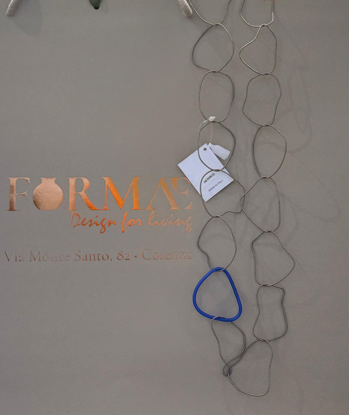 Collana Memory Mix in acciaio e caucciù blu