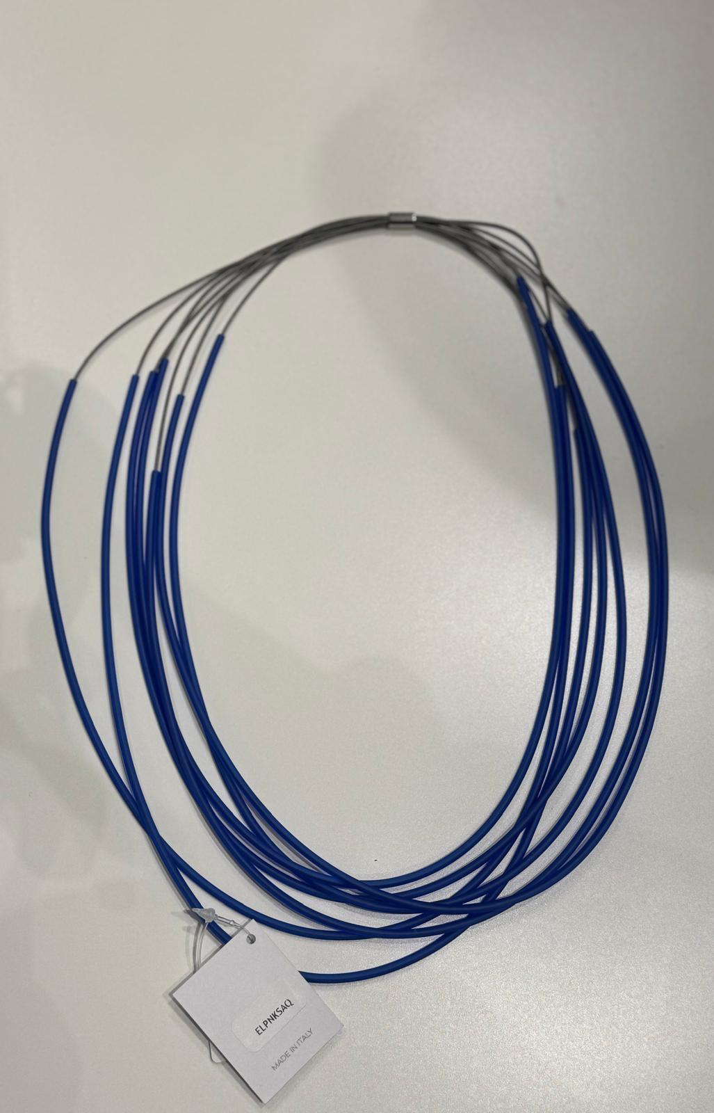 Collana Elle+ corta in caucciù e acciaio