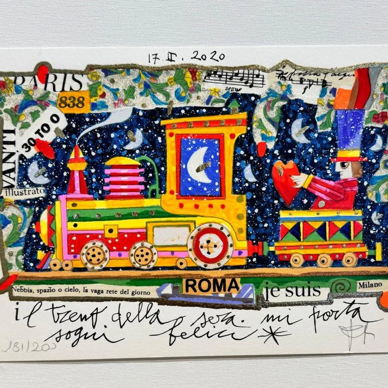 Il treno della sera, serigrafia firmata di Francesco Musante