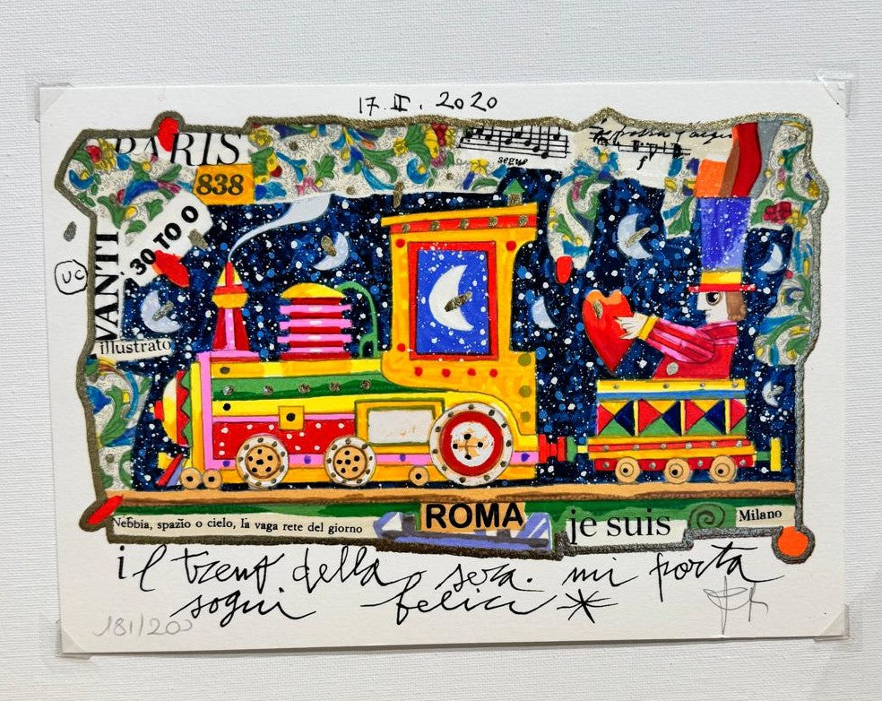 Il treno della sera, serigrafia Musante firmata, opera di Francesco Musante