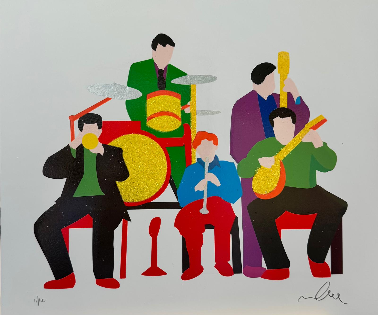 "Woody's simphony", serigrafia Lodola firmata, opera di Marco Lodola