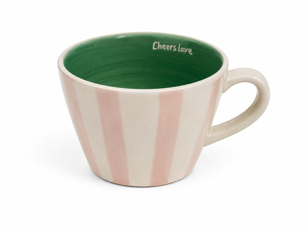 Set tazza e piattino in ceramica dipinta a mano And Nook, altra angolazione