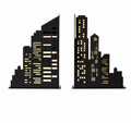 Fermalibri skyline con finestre illuminate Balvi in metallo
