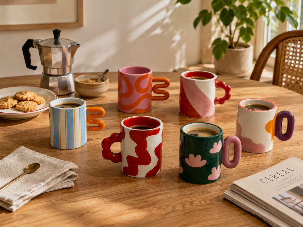 Tazze da caffè in ceramica Qué Rico, particolare della lavorazione