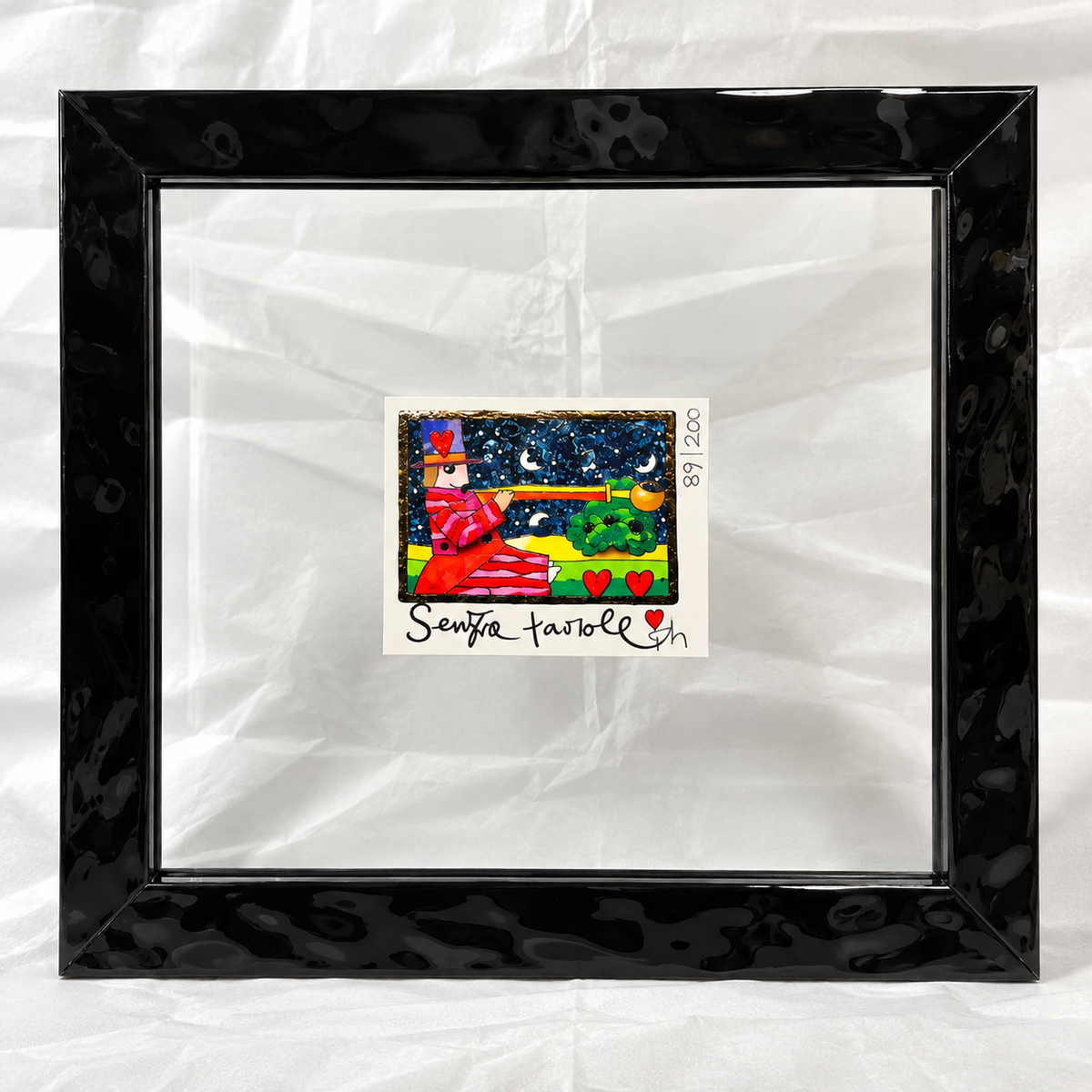 Francesco Musante Senza parole, opera numerata 89/200 con cornice nera 34 × 34 cm